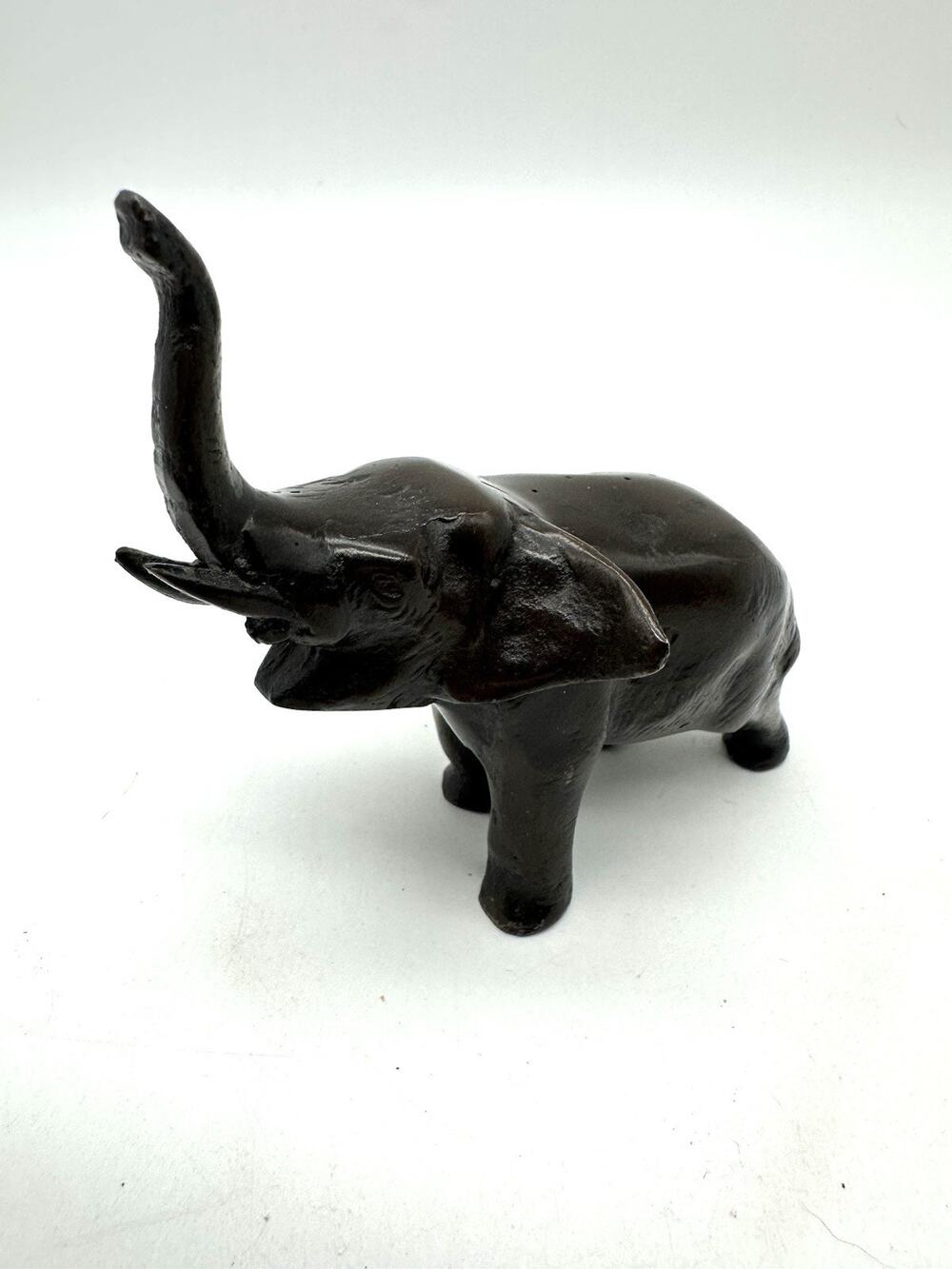 Vintage Elephant Figure Heavy Metal Painted Cast Iron?